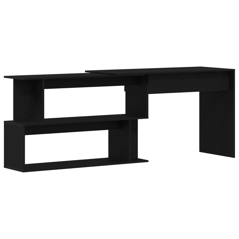 Produktbild för Skrivbord Svart Ek 200 x 50 x 76 cm Konstruerat trä
