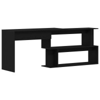 Produktbild för Skrivbord Svart Ek 200 x 50 x 76 cm Konstruerat trä