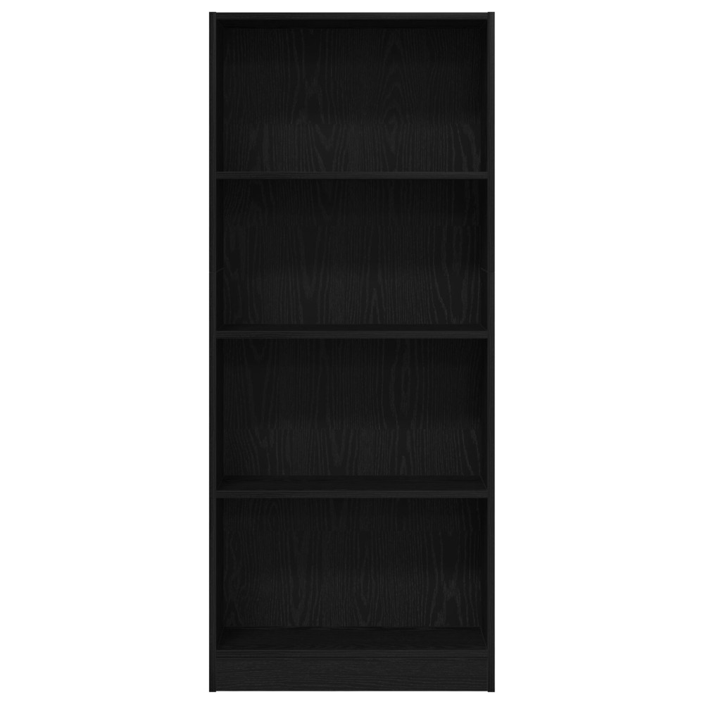 Produktbild för Hyllsystem Svart Ek 60 x 24 x 143 cm Konstruerat trä