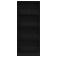Produktbild för Hyllsystem Svart Ek 60 x 24 x 143 cm Konstruerat trä