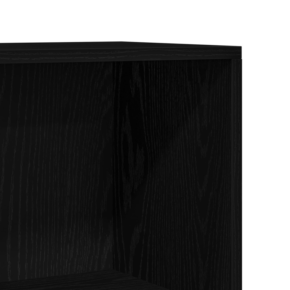 Produktbild för Hyllsystem Svart Ek 60 x 24 x 143 cm Konstruerat trä