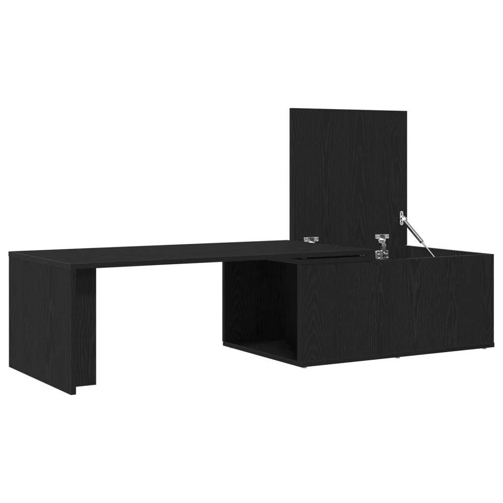 Produktbild för Kaffeebord Svart Ek 150 x 50 x 35 cm Konstruerat trä