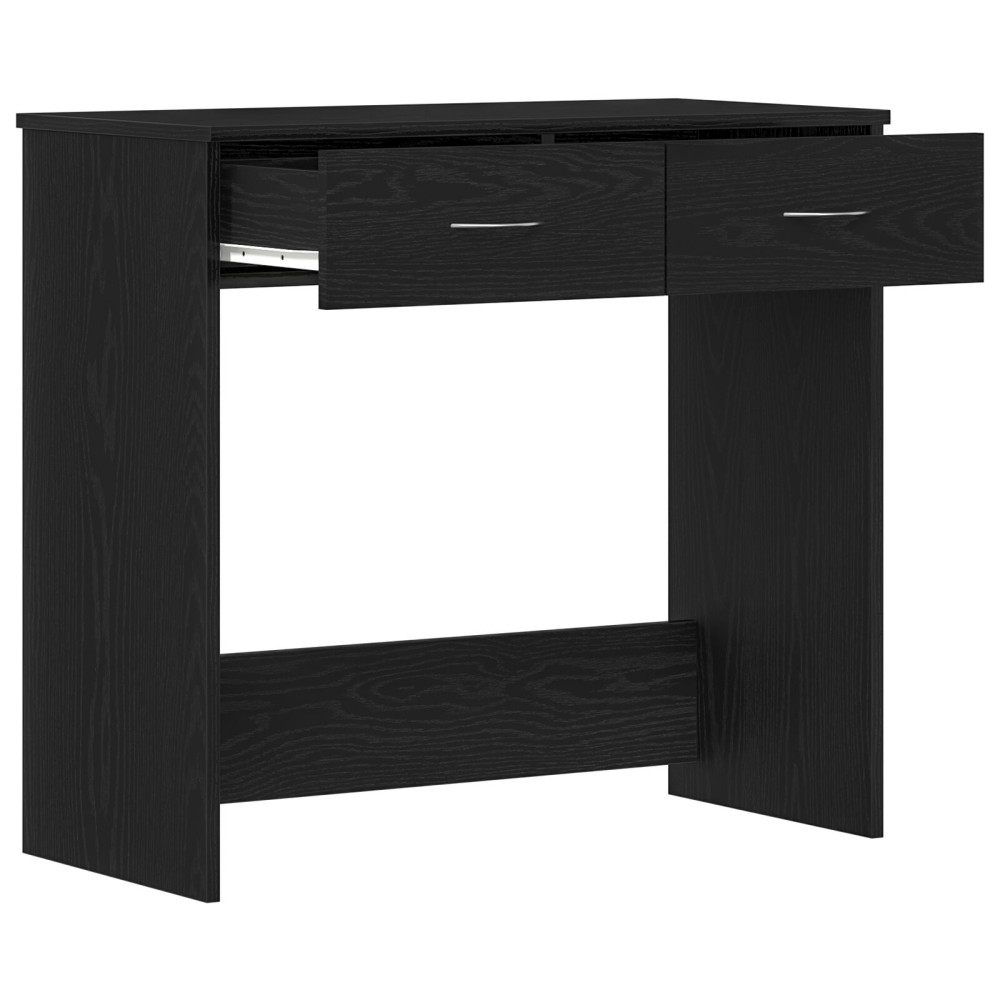 Produktbild för Skrivbord med låda Svart Ek 80 x 40 x 75 cm Konstruerat trä