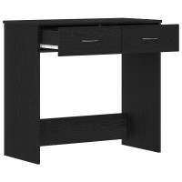 Produktbild för Skrivbord med låda Svart Ek 80 x 40 x 75 cm Konstruerat trä