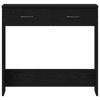 Produktbild för Skrivbord med låda Svart Ek 80 x 40 x 75 cm Konstruerat trä