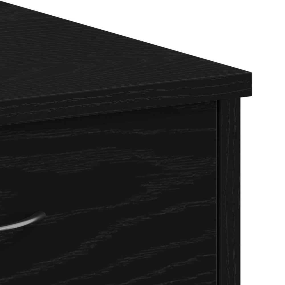 Produktbild för Skrivbord med låda Svart Ek 80 x 40 x 75 cm Konstruerat trä