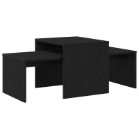 Produktbild för Satsbord Svart Ek 100 x 48 x 40 cm Konstruerat trä
