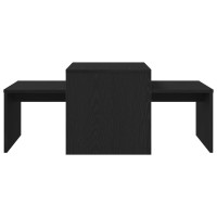 Produktbild för Satsbord Svart Ek 100 x 48 x 40 cm Konstruerat trä