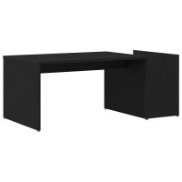 Produktbild för Kaffeebord Svart Ek 90 x 45 x 35 cm Konstruerat trä