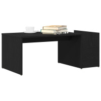 Produktbild för Kaffeebord Svart Ek 90 x 45 x 35 cm Konstruerat trä