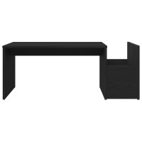 Produktbild för Kaffeebord Svart Ek 90 x 45 x 35 cm Konstruerat trä