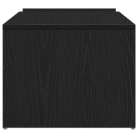 Produktbild för Kaffeebord Svart Ek 90 x 45 x 35 cm Konstruerat trä