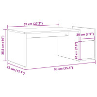 Produktbild för Kaffeebord Svart Ek 90 x 45 x 35 cm Konstruerat trä