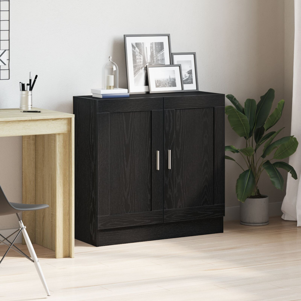 Produktbild för Bokskåp Svart Ek 82,5 x 30,5 x 80 cm Konstruerat trä