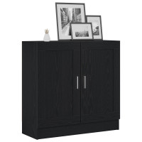 Produktbild för Bokskåp Svart Ek 82,5 x 30,5 x 80 cm Konstruerat trä