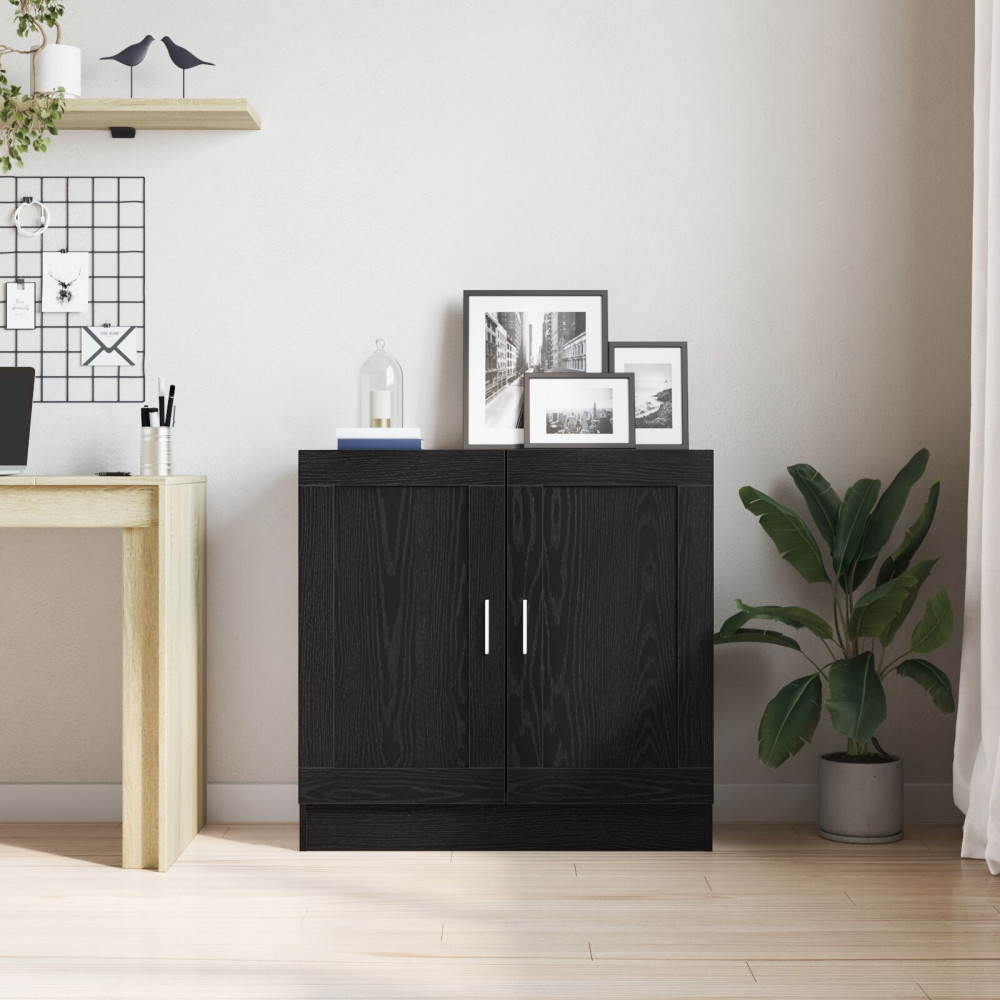 Produktbild för Bokskåp Svart Ek 82,5 x 30,5 x 80 cm Konstruerat trä