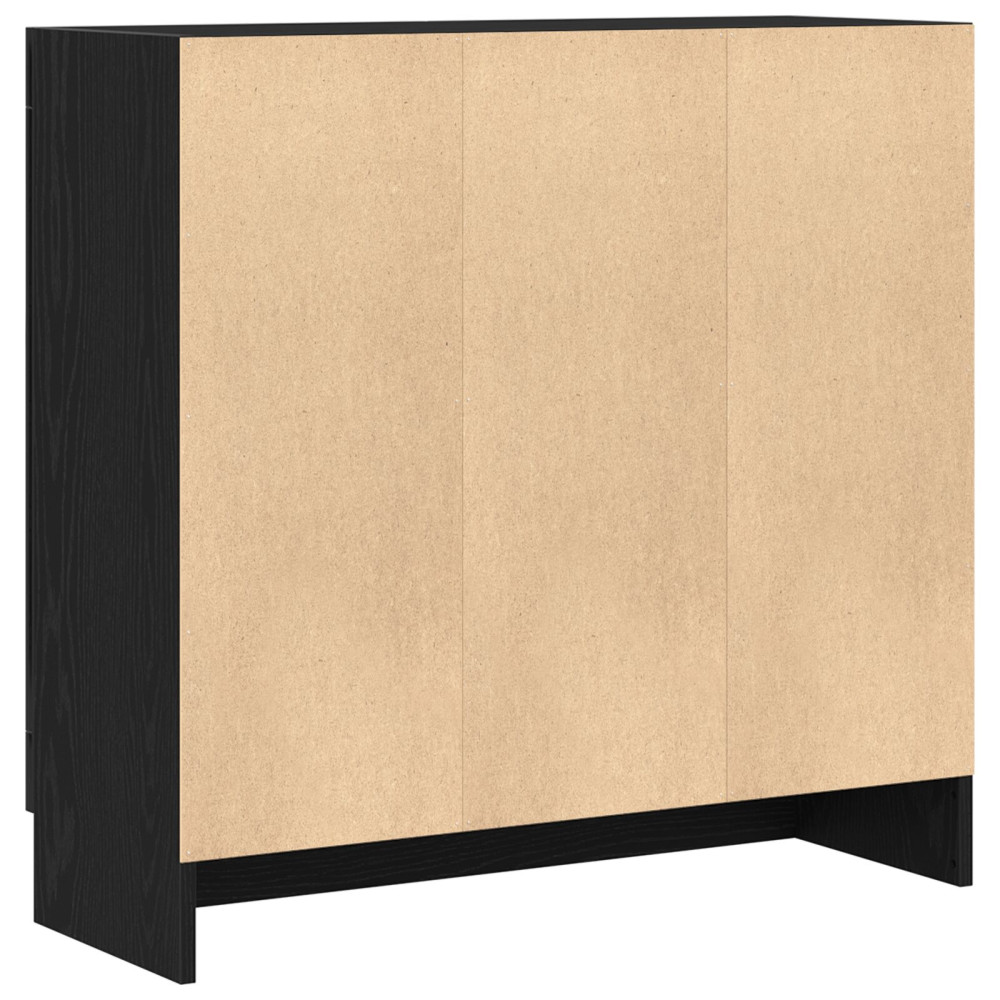 Produktbild för Bokskåp Svart Ek 82,5 x 30,5 x 80 cm Konstruerat trä