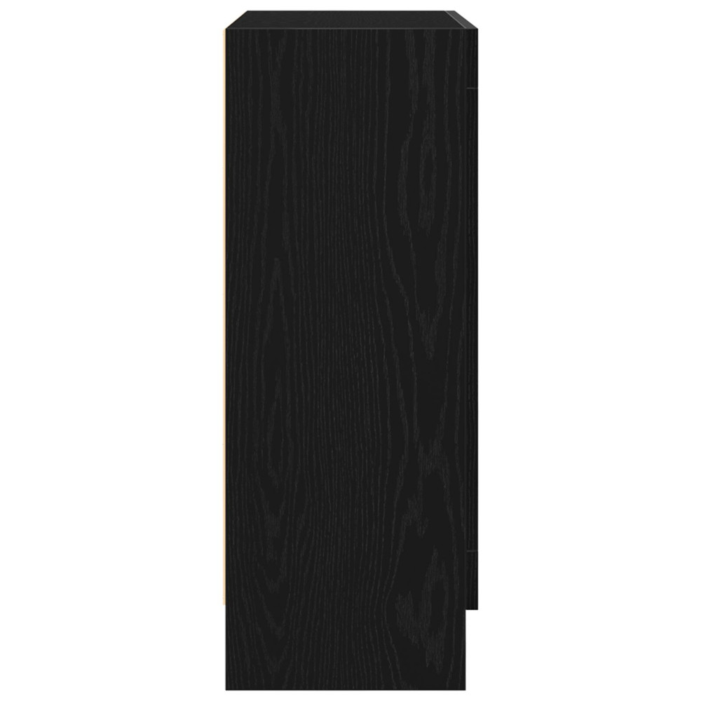 Produktbild för Bokskåp Svart Ek 82,5 x 30,5 x 80 cm Konstruerat trä