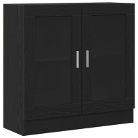 Produktbild för Bokskåp Svart Ek 82,5 x 30,5 x 80 cm Konstruerat trä