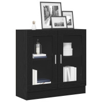Produktbild för Bokskåp Svart Ek 82,5 x 30,5 x 80 cm Konstruerat trä