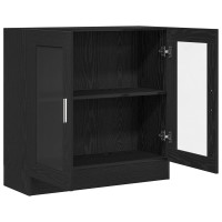 Produktbild för Bokskåp Svart Ek 82,5 x 30,5 x 80 cm Konstruerat trä