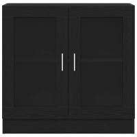 Produktbild för Bokskåp Svart Ek 82,5 x 30,5 x 80 cm Konstruerat trä