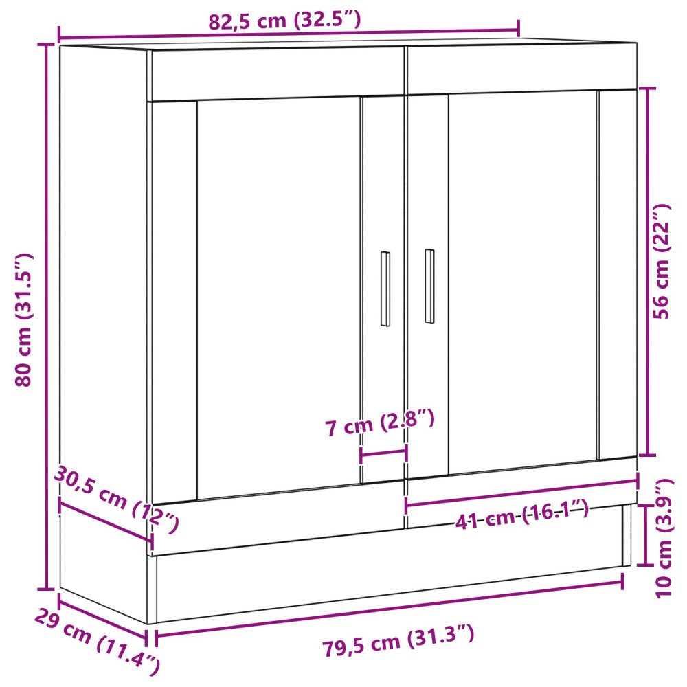 Produktbild för Bokskåp Svart Ek 82,5 x 30,5 x 80 cm Konstruerat trä