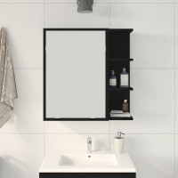 Produktbild för Badrumsspegelskåp Svart Ek 62,5 x 20,5 x 64 cm Konstruerat trä