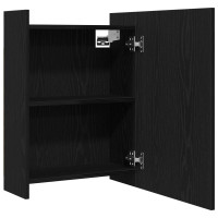 Produktbild för Badrumsspegelskåp Svart Ek 62,5 x 20,5 x 64 cm Konstruerat trä