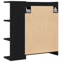 Produktbild för Badrumsspegelskåp Svart Ek 62,5 x 20,5 x 64 cm Konstruerat trä