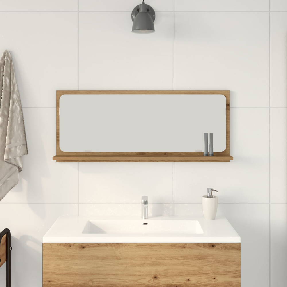 Produktbild för Spegelhylla artisan ek 90 x 10,5 x 37 cm Konstruerat trä