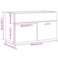 Produktbild för Diskbänksskåp Svart Ek 38,5 x 100 x 46 cm Konstruerat trä