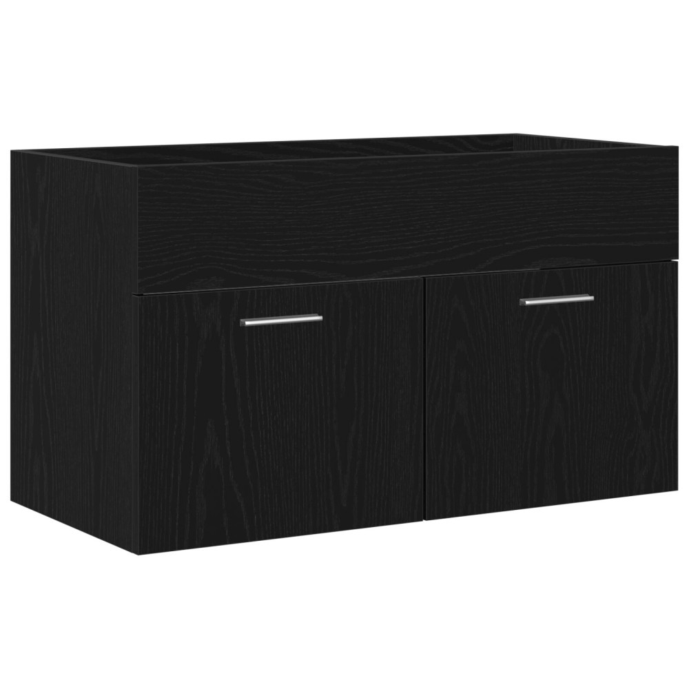Produktbild för Diskbänksskåp Svart Ek 38,5 x 100 x 46 cm Konstruerat trä