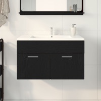 Produktbild för Diskbänksskåp Svart Ek 38,5 x 100 x 46 cm Konstruerat trä