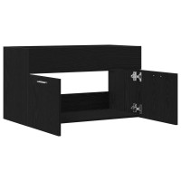 Produktbild för Diskbänksskåp Svart Ek 38,5 x 100 x 46 cm Konstruerat trä