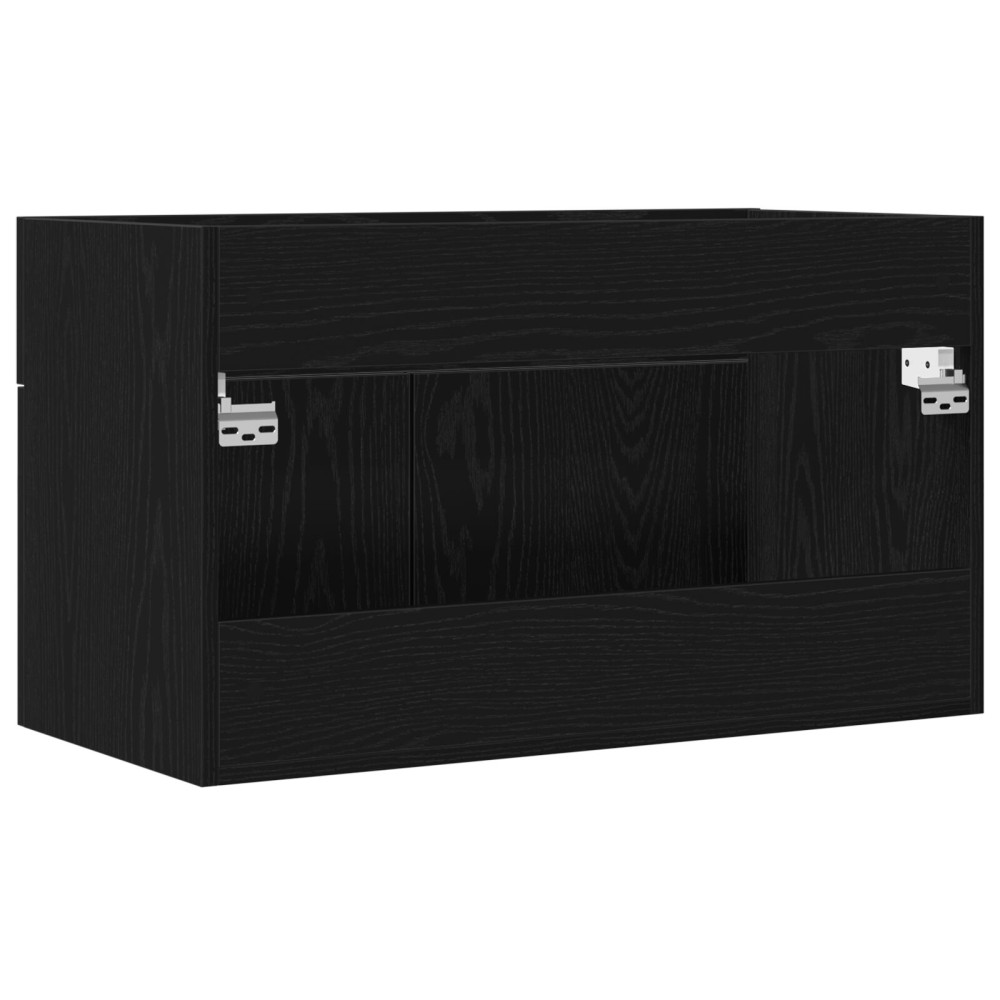 Produktbild för Diskbänksskåp Svart Ek 38,5 x 100 x 46 cm Konstruerat trä