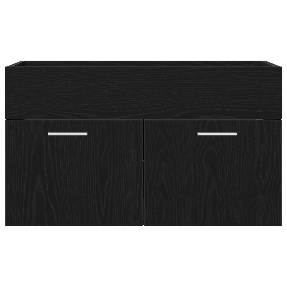 Produktbild för Diskbänksskåp Svart Ek 38,5 x 100 x 46 cm Konstruerat trä