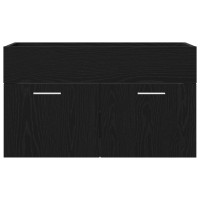 Produktbild för Diskbänksskåp Svart Ek 38,5 x 100 x 46 cm Konstruerat trä