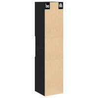 Produktbild för Badrumsskåp med hylla Svart Ek 30 x 30 x 130 cm Konstruerat trä