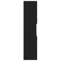 Produktbild för Badrumsskåp med hylla Svart Ek 30 x 30 x 130 cm Konstruerat trä