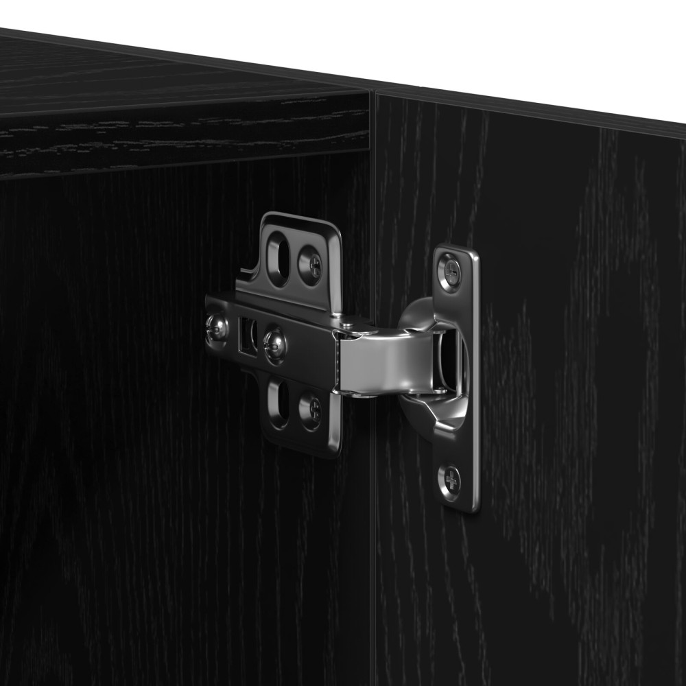 Produktbild för Badrumsskåp med hylla Svart Ek 30 x 30 x 130 cm Konstruerat trä