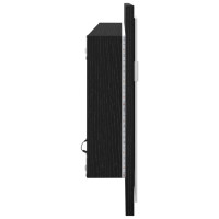 Produktbild för LED Badrumsspegel Väggmonterad Svart Ek 100 x 8,5 x 37 cm Glas