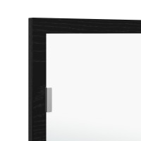 Produktbild för LED Badrumsspegel Väggmonterad Svart Ek 100 x 8,5 x 37 cm Glas