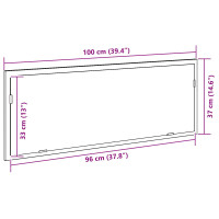Produktbild för LED Badrumsspegel Väggmonterad Svart Ek 100 x 8,5 x 37 cm Glas