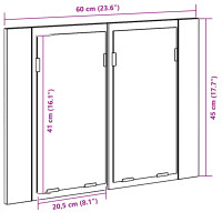Produktbild för Badrumsspegelskåp Svart Ek 60 x 12 x 45 cm Konstruerat trä