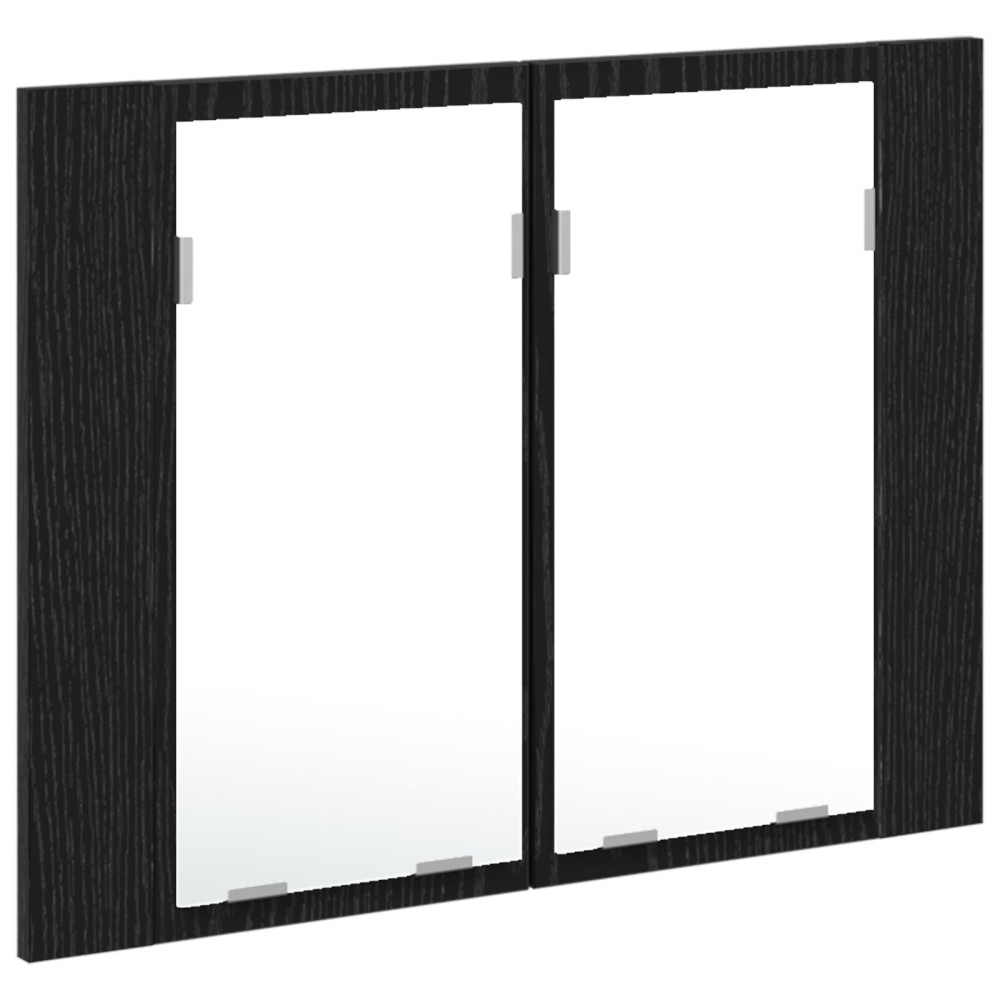 Produktbild för Badrumsspegelskåp Svart Ek 60 x 12 x 45 cm Konstruerat trä