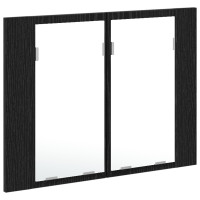 Produktbild för Badrumsspegelskåp Svart Ek 60 x 12 x 45 cm Konstruerat trä