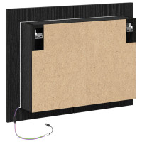 Produktbild för Badrumsspegelskåp Svart Ek 60 x 12 x 45 cm Konstruerat trä