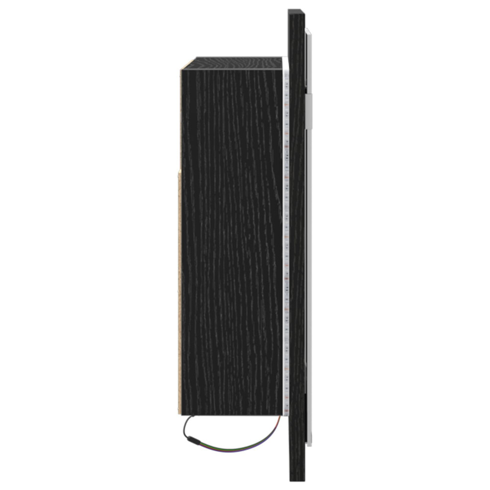 Produktbild för Badrumsspegelskåp Svart Ek 60 x 12 x 45 cm Konstruerat trä