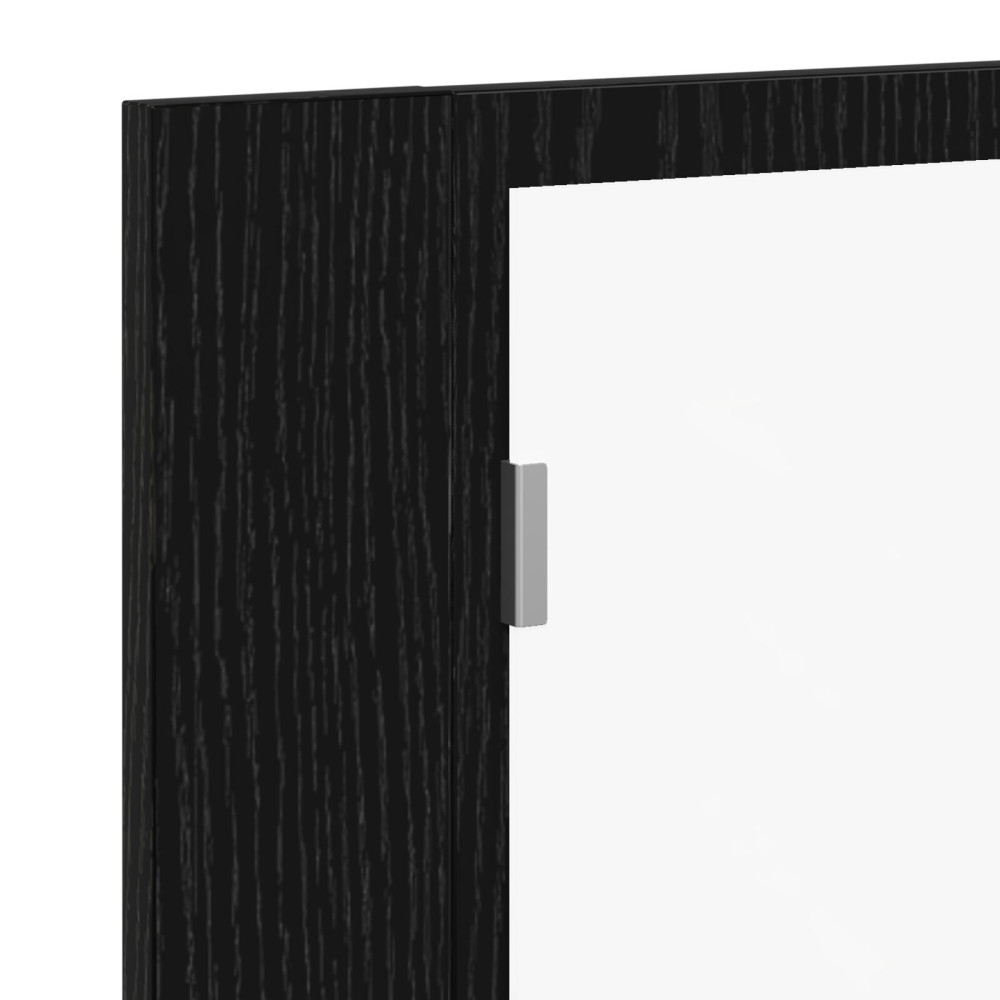Produktbild för Badrumsspegelskåp Svart Ek 60 x 12 x 45 cm Konstruerat trä